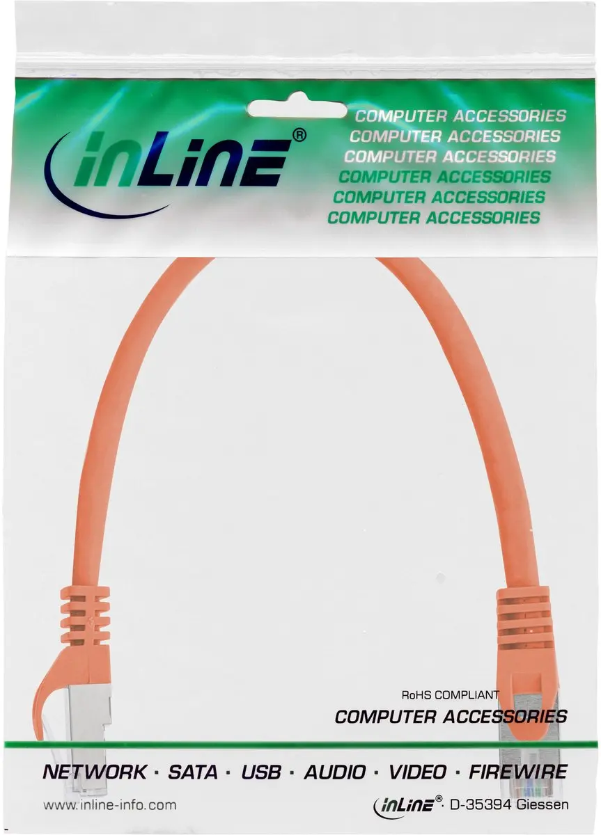 InLine Patchkabel SF/UTP Cat.5e 0,3m - Oranje