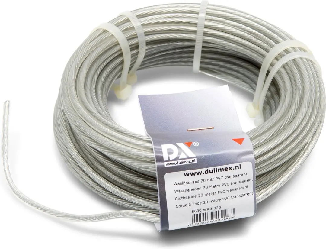Dulimex Waslijndraad 30m PVC Transparant