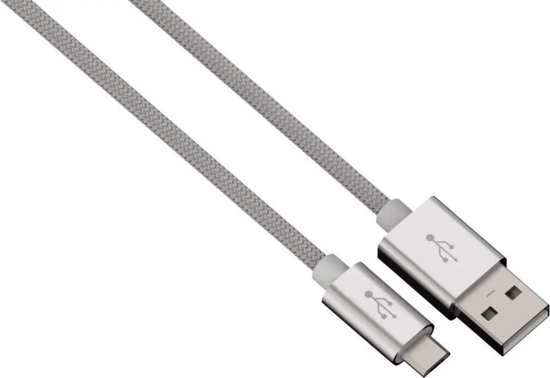 Hama Alunylon Synchrokabel Micro-USB naar USB 0.5m