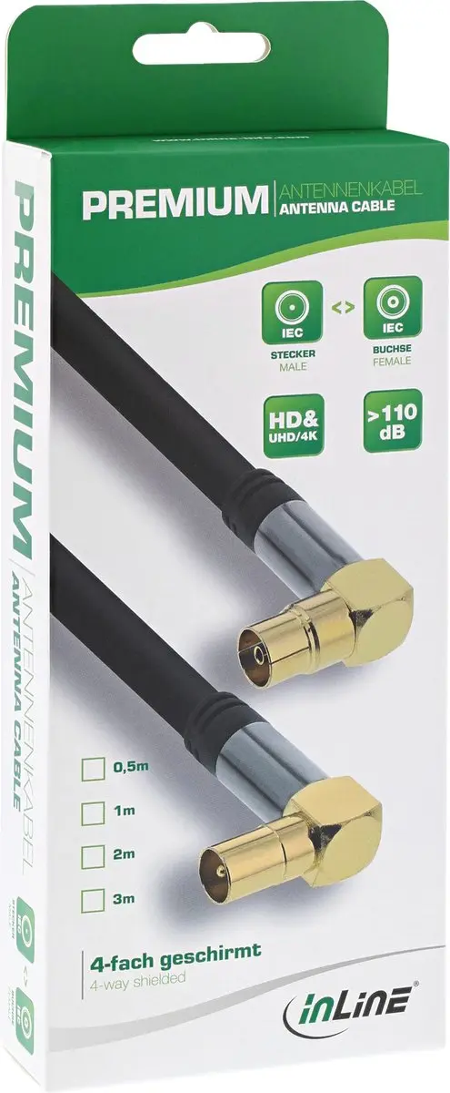 InLine 4G/LTE Proof 4K Ultra HD Coaxkabel IEC - 10m - Zwart