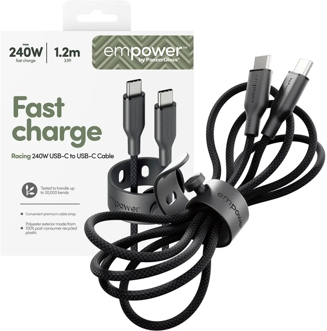 PanzerGlass empower Racing 240W USB-C Kabel 1.2M - Space Black