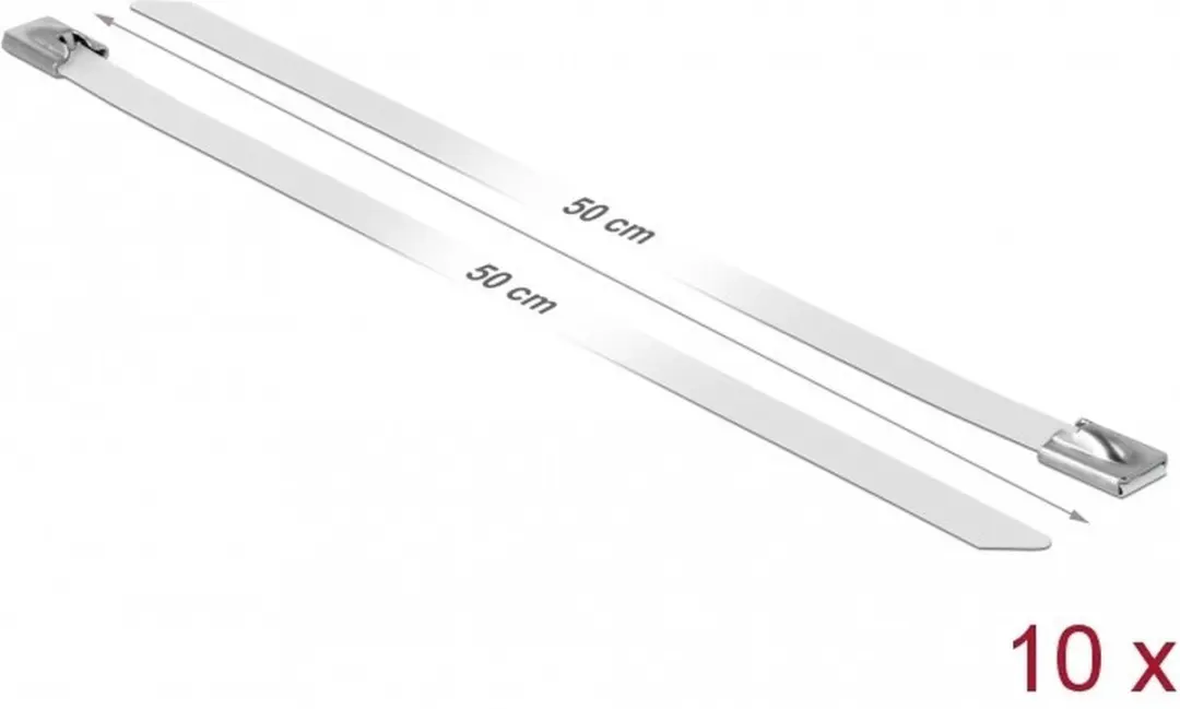 Delock Kabelbinders RVS 500x7.9mm Wit - 10 Stuks