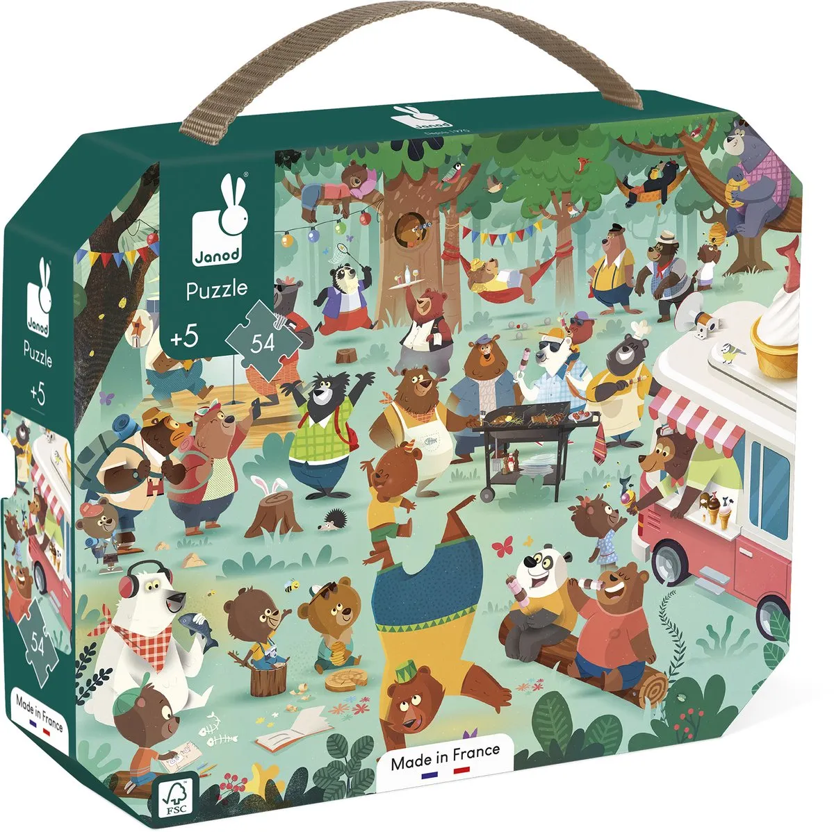 Janod Puzzel De Berenfamilie 54 Stuks - In Koffer