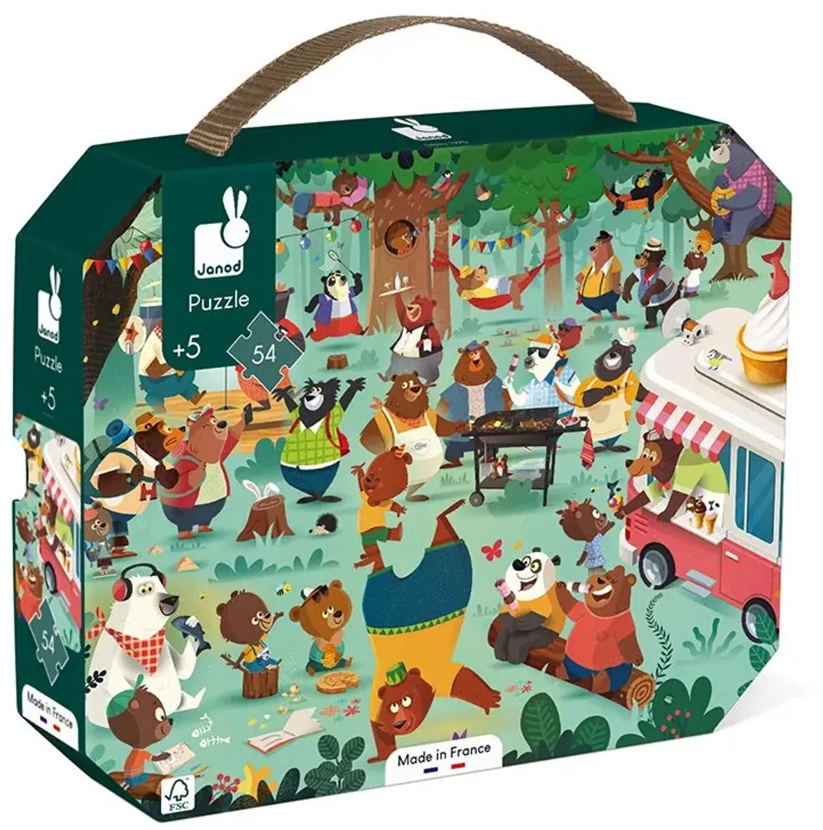 Janod Puzzel De Berenfamilie 54 Stuks - In Koffer - afbeelding 6 van 6