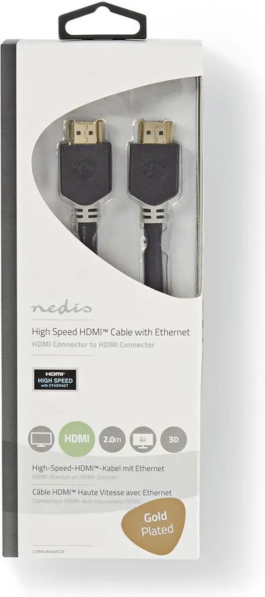 Nedis HDMI-Kabel CVBW34000AT 4K60Hz ARC 18Gbps 2m - Antraciet