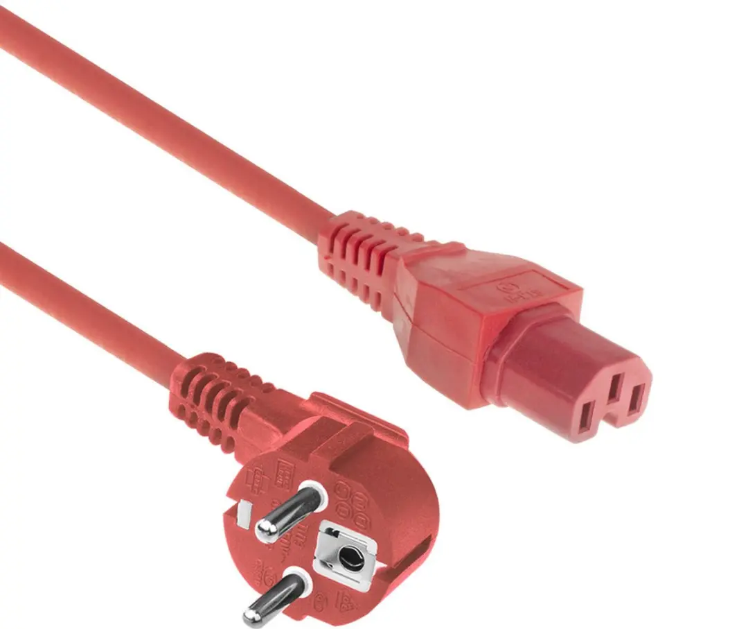ACT AK5284 Netsnoer Schuko - Rood 1,5m