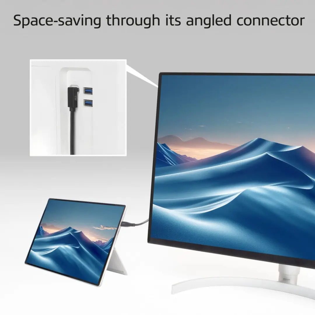 ACT AC7471 USB-C Kabel 10Gbps 60W 1m - recht naar haaks