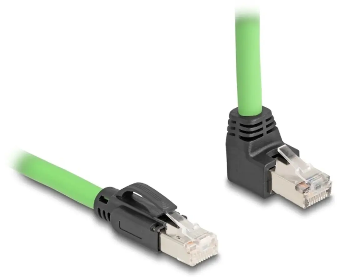 Delock Cat.6A RJ45 Kabel 1m - Groene hoekstekker - PUR/TPU