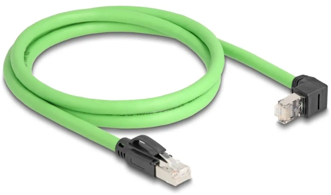 Delock Cat.6A RJ45 Kabel 1m - Groene hoekstekker - PUR/TPU