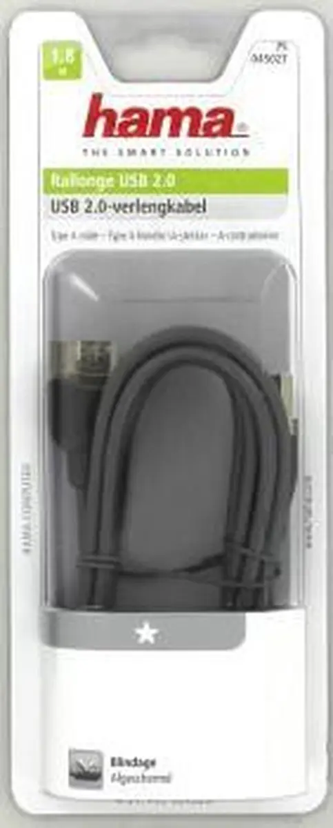 Hama USB Verlengkabel 1.8m - Grijs