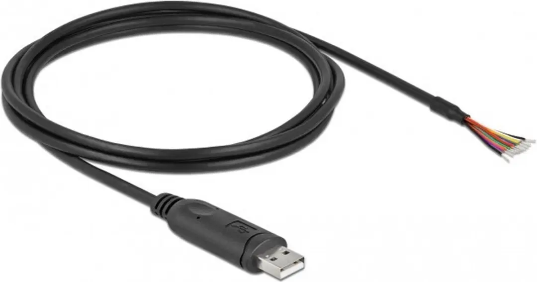 Delock USB 2.0 naar RS-232 Adapterkabel 2m - Zwart