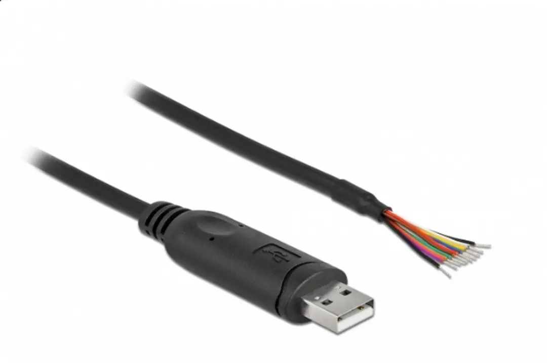 Delock USB 2.0 naar RS-232 Adapterkabel 2m - Zwart