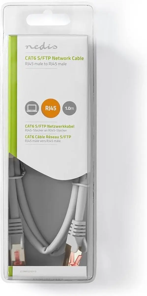 Nedis CAT6 Netwerkkabel CCGB85221GY10 - 1m - Grijs