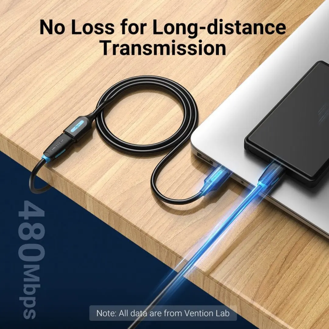 Vention CBIBH USB 2.0 Kabel A - Zwart