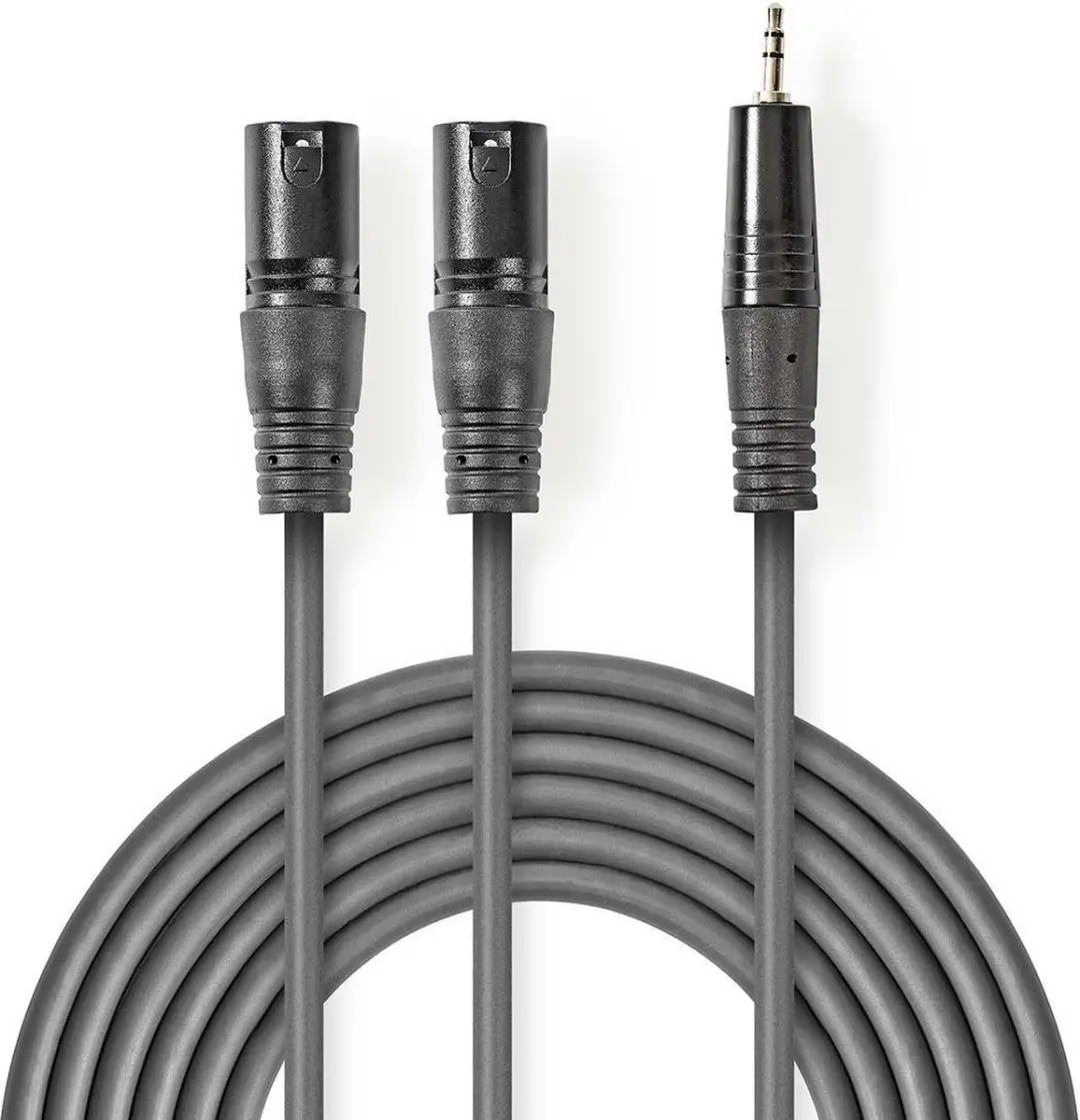 Nedis Gebalanceerde Audiokabel XLR 3-Pins 3m - Donkergrijs