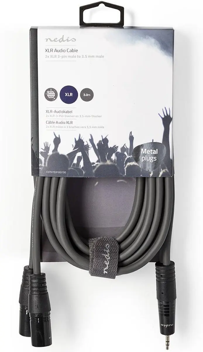 Nedis Gebalanceerde Audiokabel XLR 3-Pins 3m - Donkergrijs