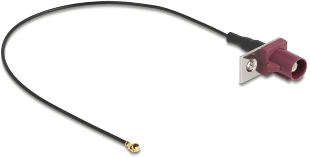 Delock FAKRA D naar MHF I Antennekabel 20cm - Zwart/Bordeaux