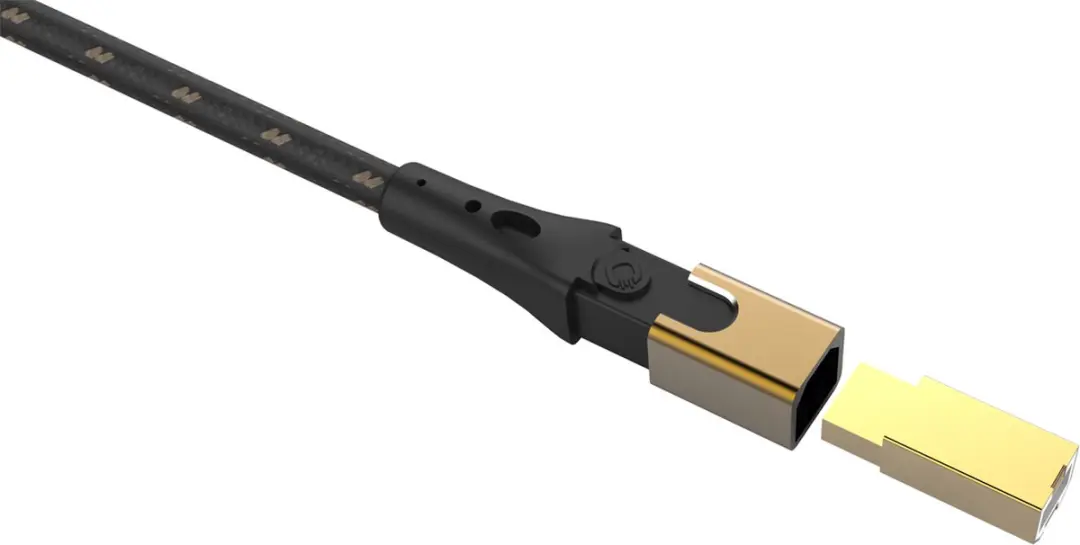 Oehlbach D1C9541 USB-kabel USB-A naar USB-B 1m - Zwart/goud