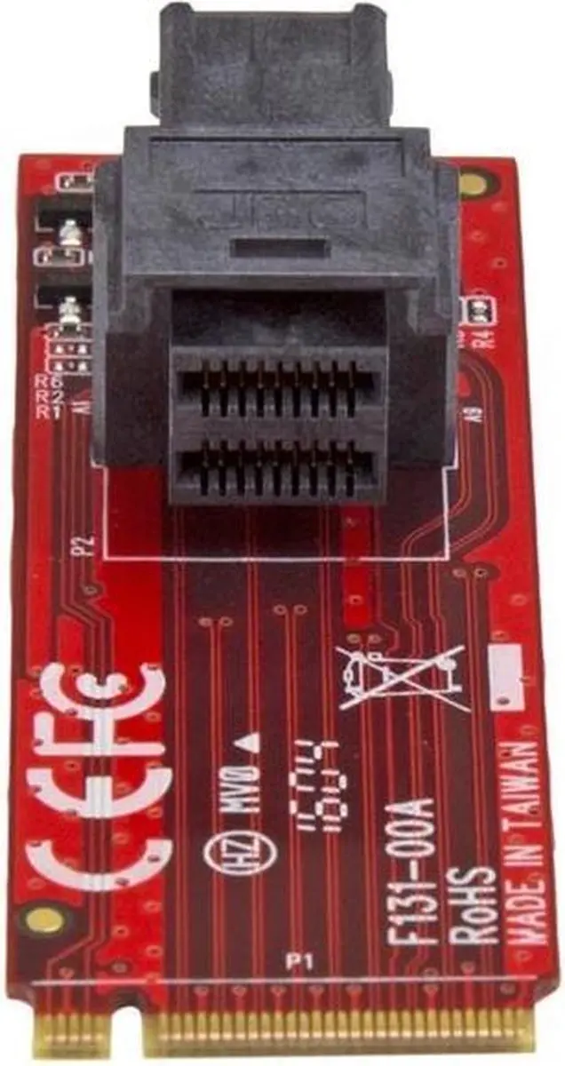 Startech M2E4SFF8643 U.2 naar M.2 PCIe Adapter - Meerkleurig