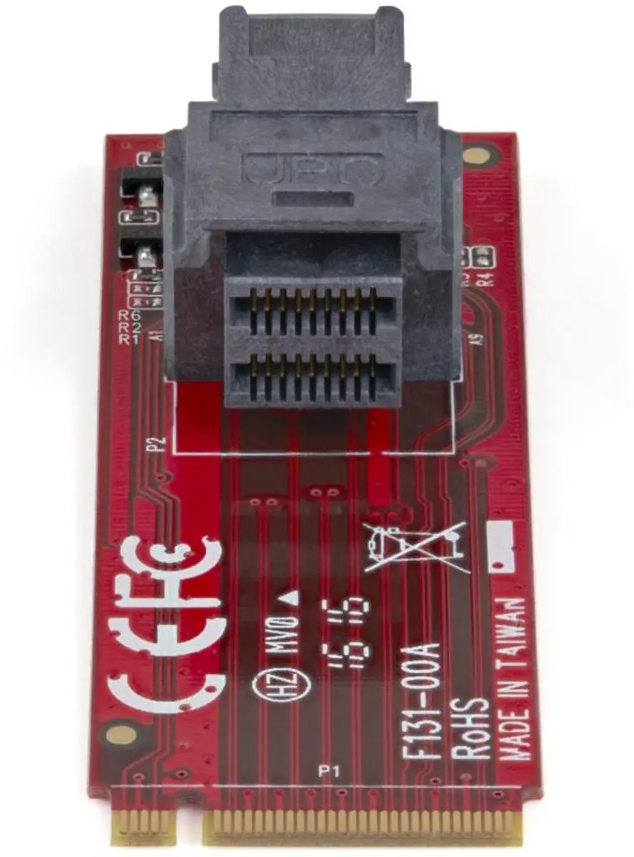 Startech M2E4SFF8643 U.2 naar M.2 PCIe Adapter - Meerkleurig