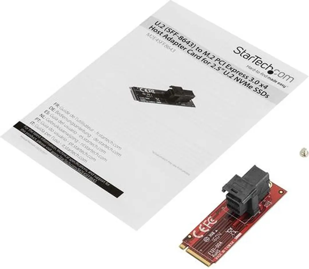 Startech M2E4SFF8643 U.2 naar M.2 PCIe Adapter - Meerkleurig - afbeelding 6 van 6
