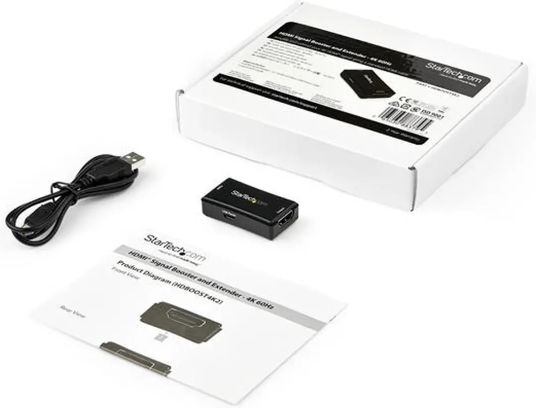 Startech HDBOOST4K2 HDMI Signaalversterker 4K 60Hz - Zwart