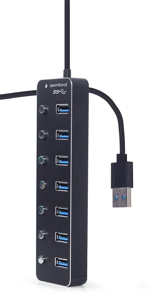 Gembird UHB-U3P7P-01 USB 3.1 Hub 7 Poorten - Zwart