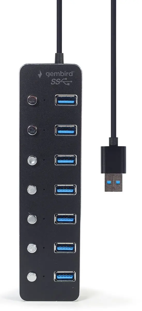 Gembird UHB-U3P7P-01 USB 3.1 Hub 7 Poorten - Zwart - afbeelding 6 van 6