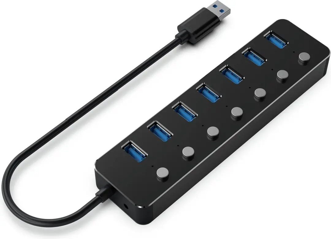 Gembird UHB-U3P7P-01 USB 3.1 Hub 7 Poorten - Zwart