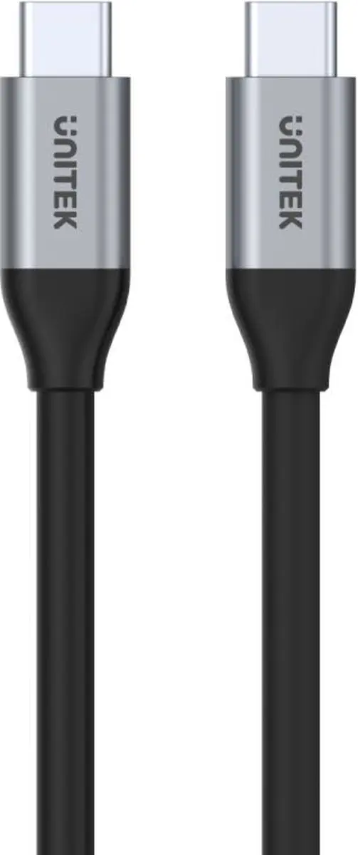 Unitek USB-C Kabel 4K 60Hz 20V 5A 10Gbps 1m - Zwart/Zilver