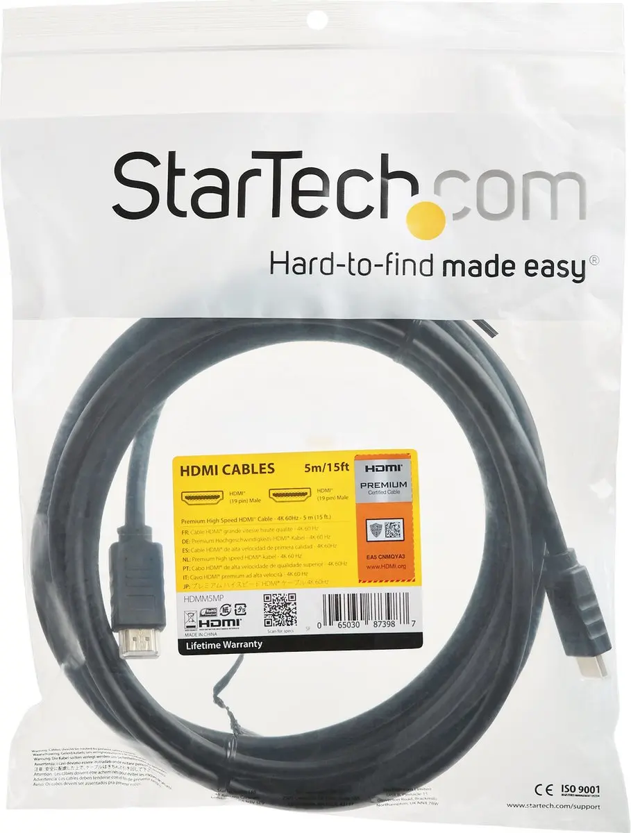 Startech HDMI Kabel HDMM5MP - 5m - Zwart