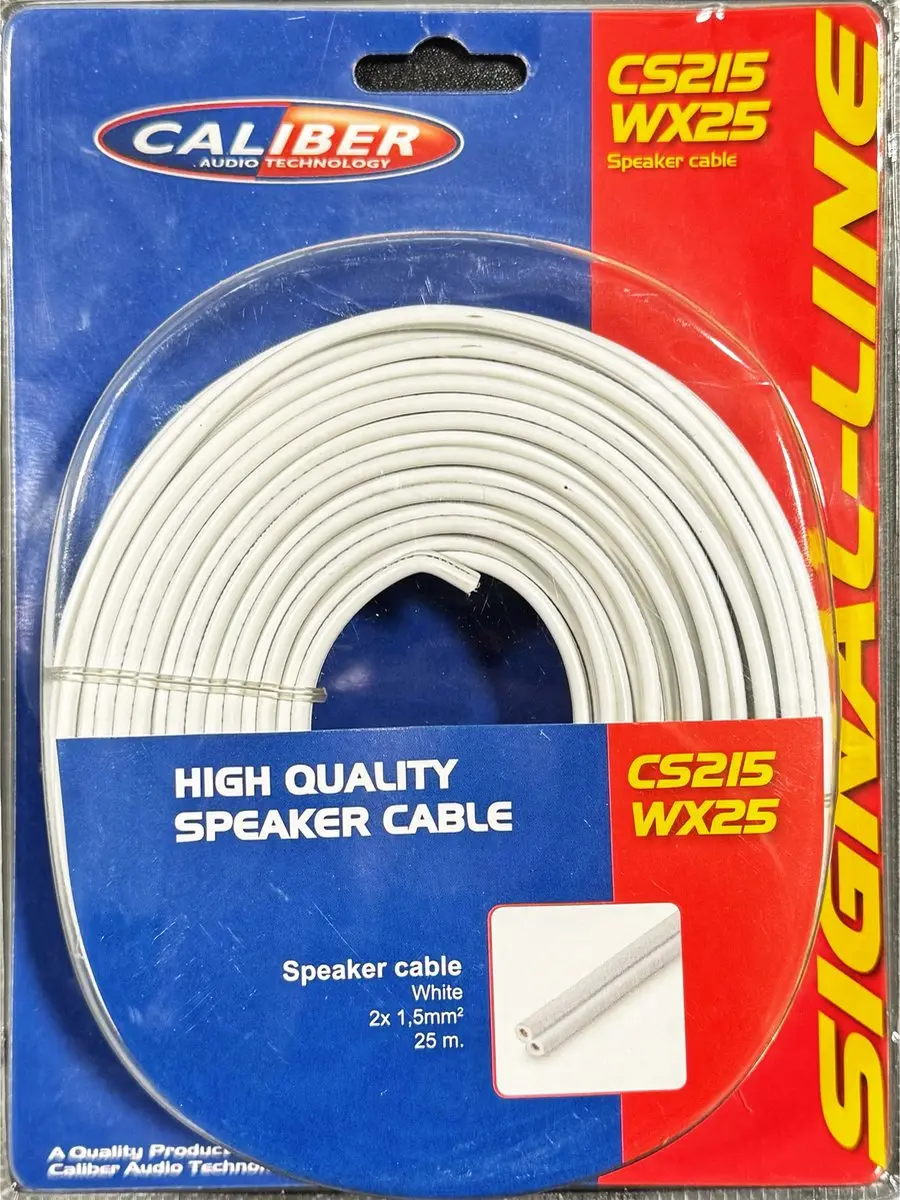 Caliber Speakerkabel CS215WX25 2x1,5mm - 25m - Wit