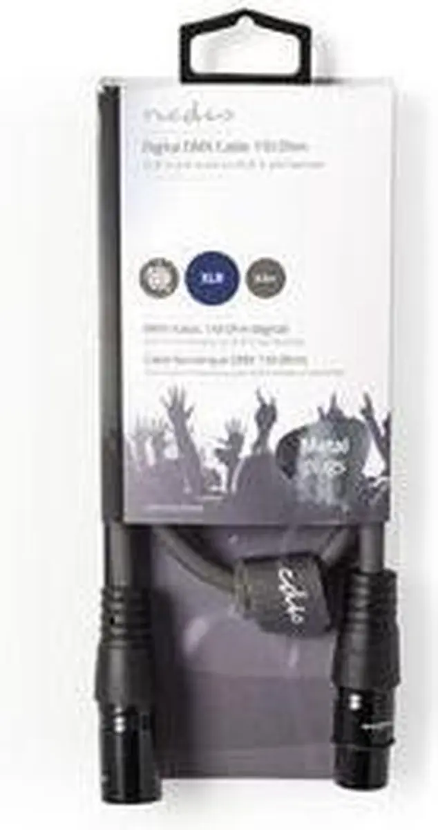 Nedis DMX-Adapterkabel XLR 3-Pins M/F - 0.5m - Donkergrijs