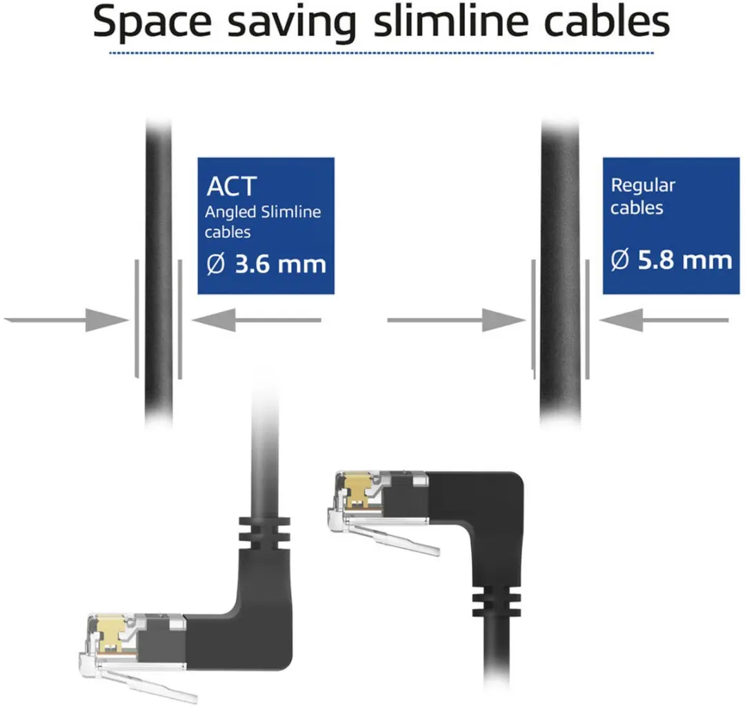 ACT DD7903 Patchkabel CAT6A U/UTP 3m - 90° haaks DD