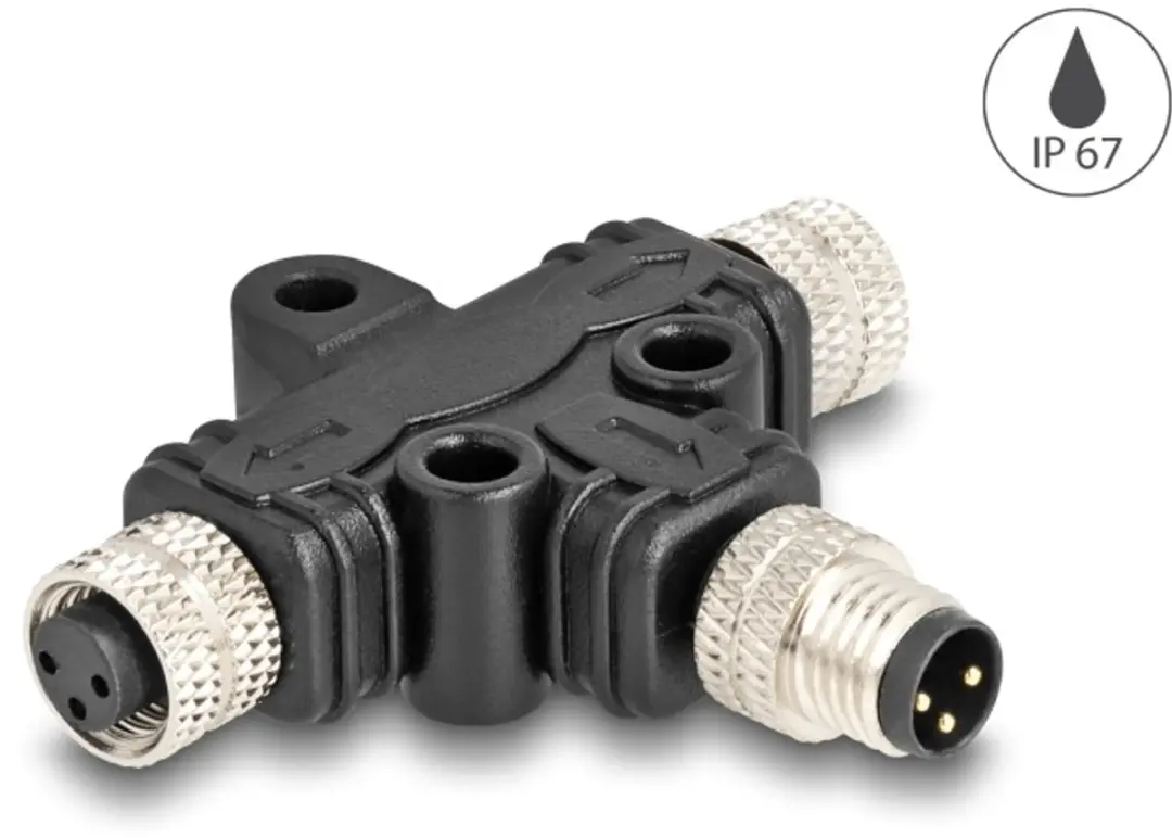 Delock M8 T-Splitter A-coded 3-pin