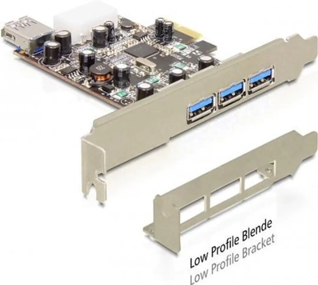 Delock 89281 USB 3.0 PCIe Kaart - 3x Extern + 1x Intern