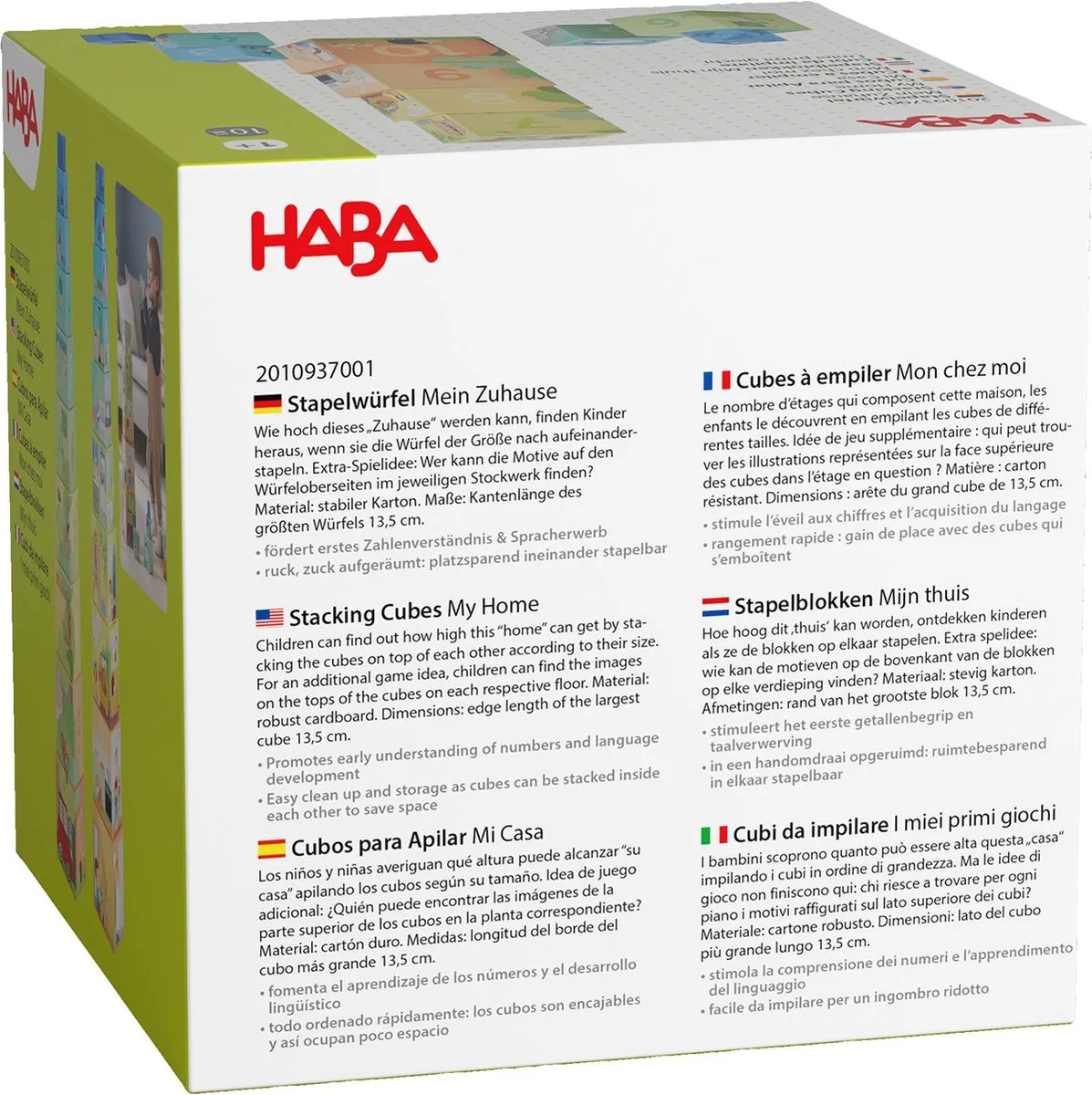 Haba Mijn Thuis Stapelblokken Karton - 2 Stuks Multicolor