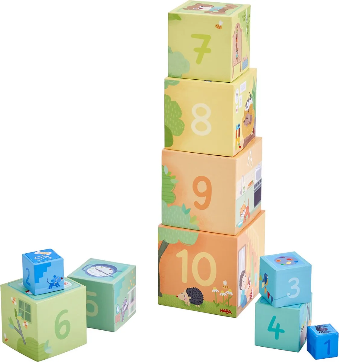 Haba Mijn Thuis Stapelblokken Karton - 2 Stuks Multicolor