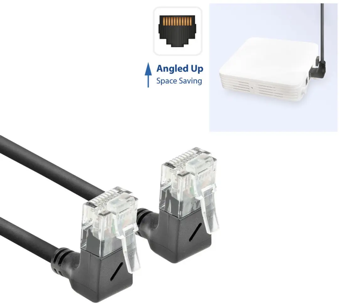 ACT DD6951 Patchkabel CAT6A 1.5m - 90° haaks RJ45 - Zwart - afbeelding 6 van 6