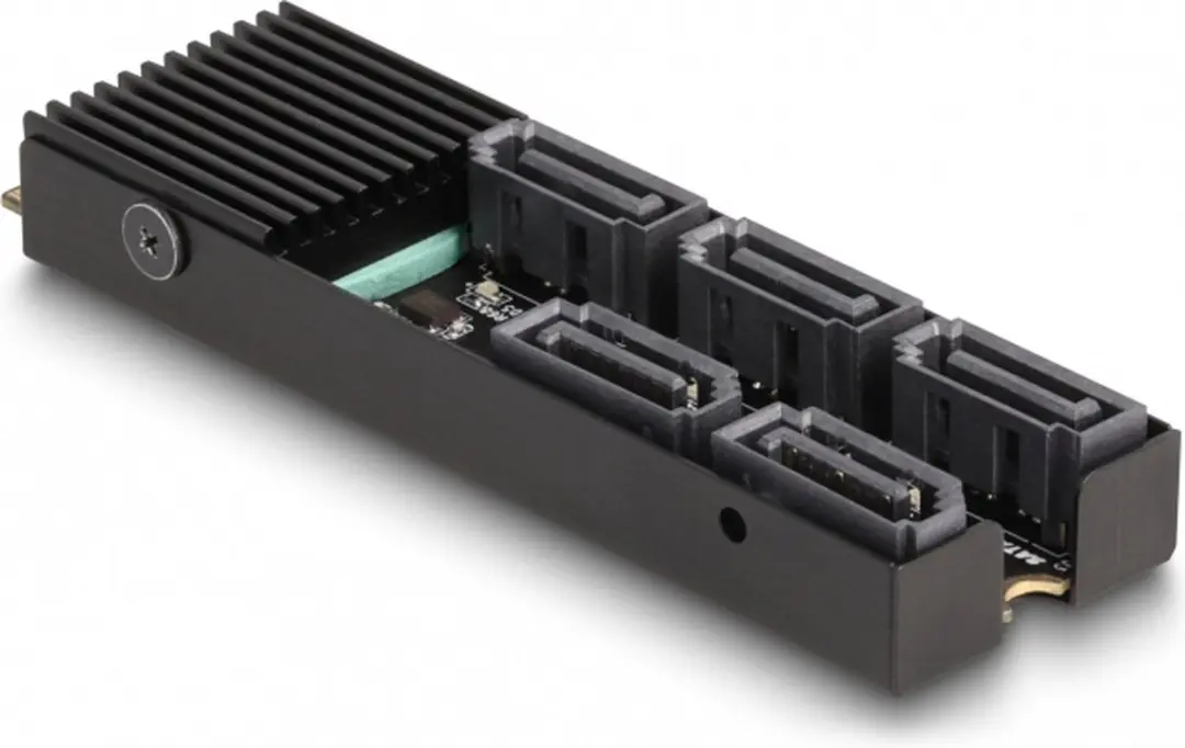 Delock M.2 2280 Key B+M naar 5x SATA Converter - Zwart