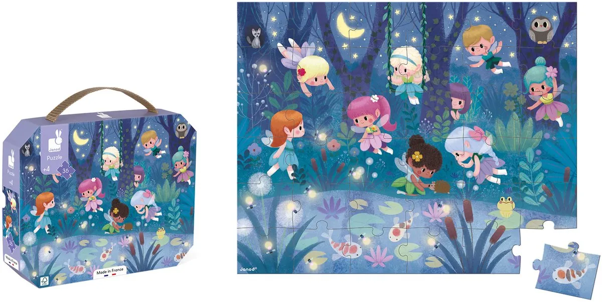 Janod Puzzel Elfjes en Waterlelies 36 Stuks - 4+ jaar