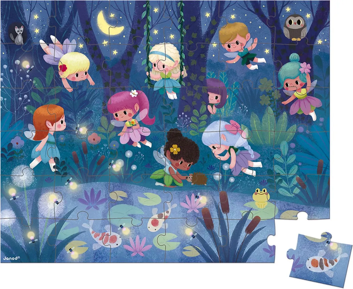 Janod Puzzel Elfjes en Waterlelies 36 Stuks - 4+ jaar
