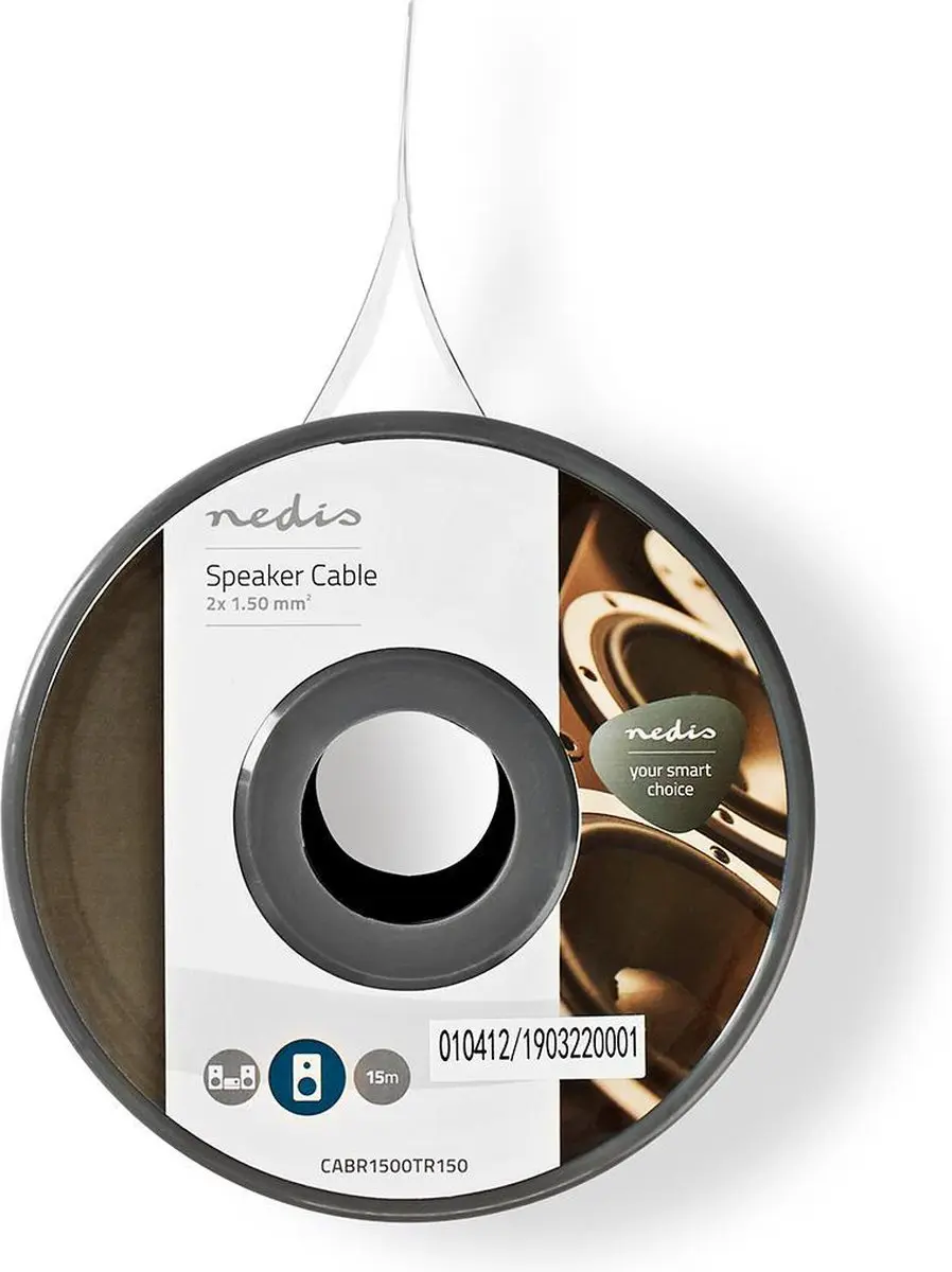 Nedis Speaker-Kabel CABR1500TR150 - 2x1.50mm² - 15m - Transparant