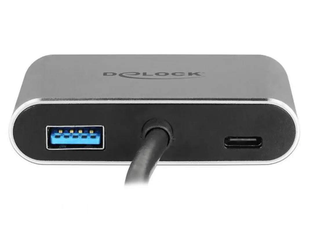 Delock USB-C naar HDMI/VGA Splitter met USB PD - 0,10m - Zwart