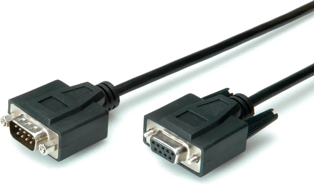 Value RS232 DB9 M/F Kabel 1m - Zwart