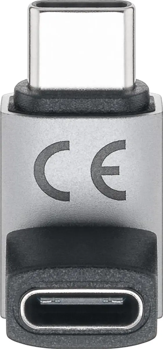 Goobay USB4 USB-C Haakse Adapter 40Gbps 240W 8K60 - Grijs