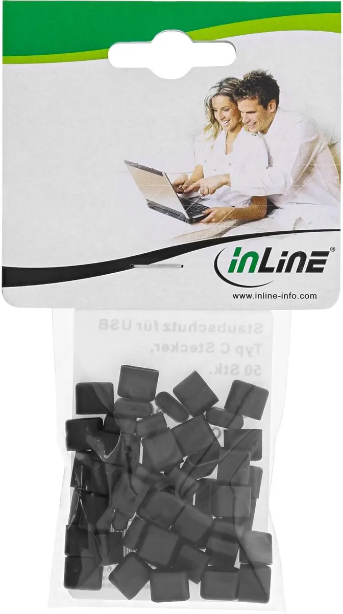InLine USB-C Afsluitdoppen - 50 Stuks - Zwart