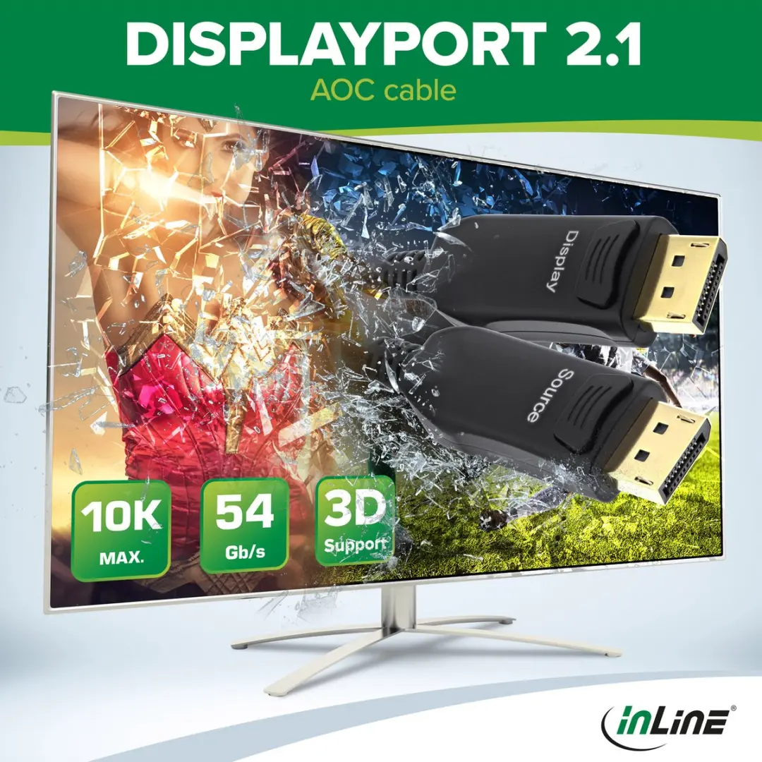 InLine DisplayPort AOC 17240A - 40m - Zwart