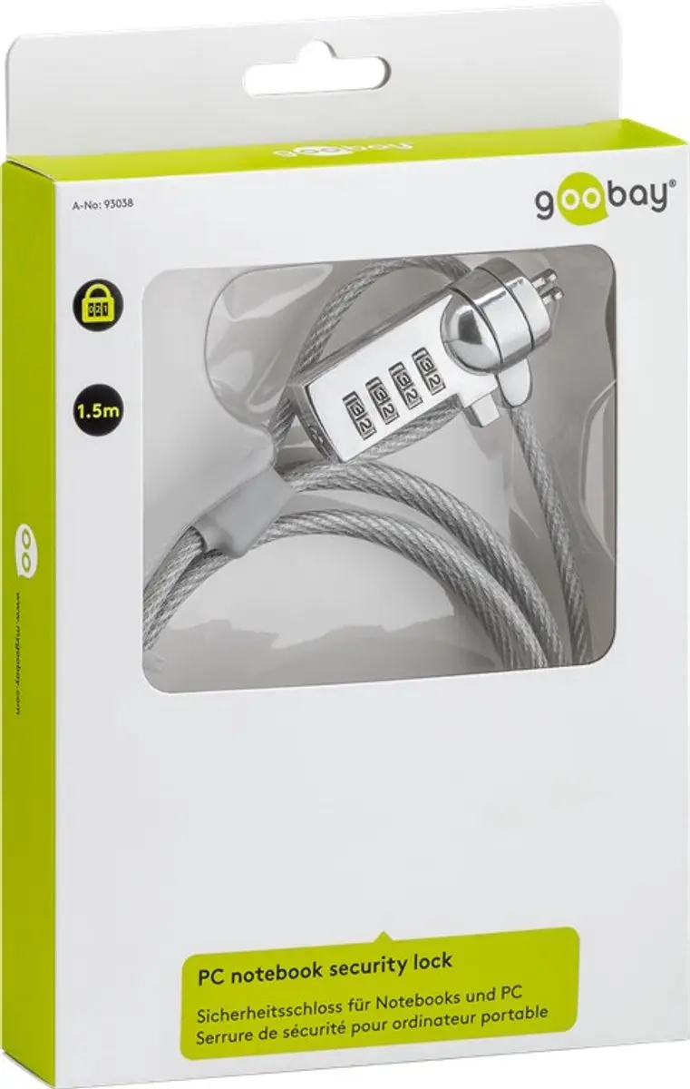 Goobay PC Notebook Security Lock - Grijs