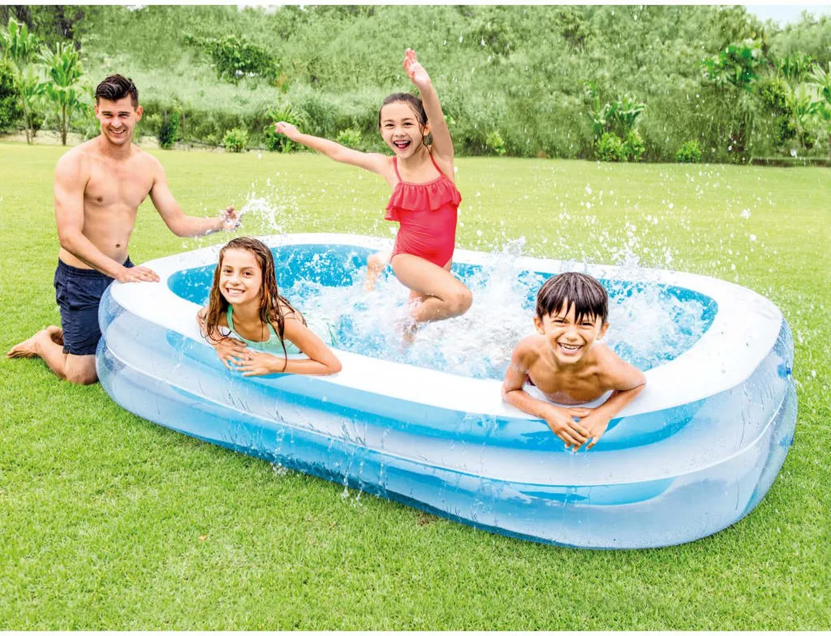 Intex Swim Center Familezwembad 56483NP - 262x175x56cm - Grijs - afbeelding 3 van 6